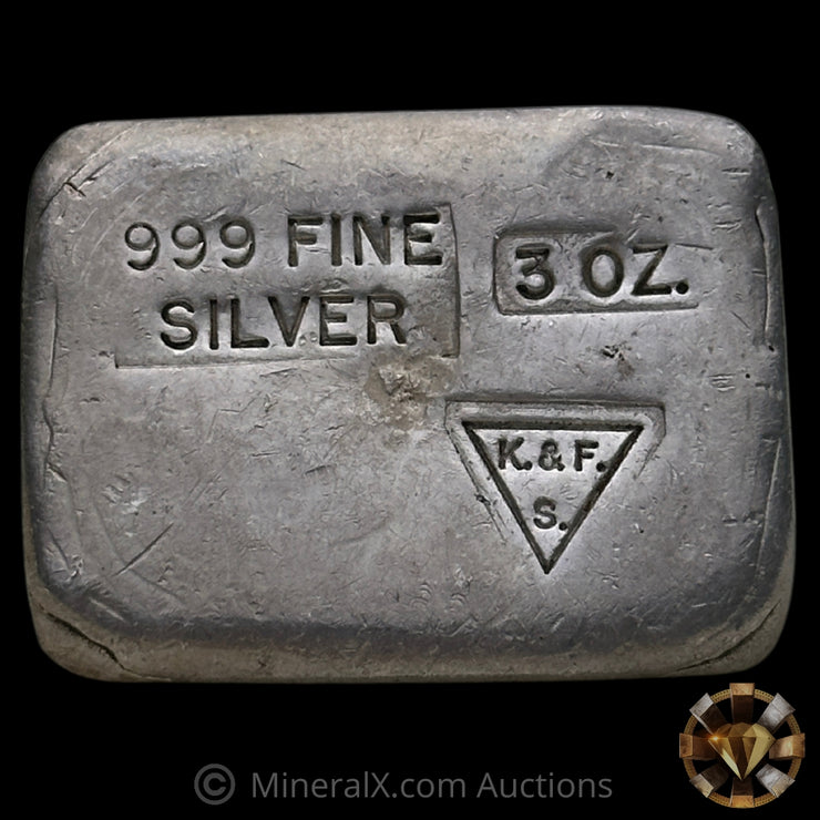 3oz K & F S Kenneth & Freda Shonback KFS Vintage Silver Bar