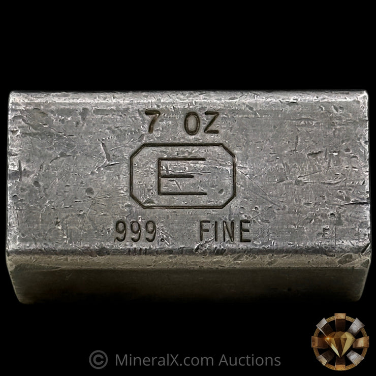 7oz Engelhard E Logo Industrial Extruded Vintage Silver Bar