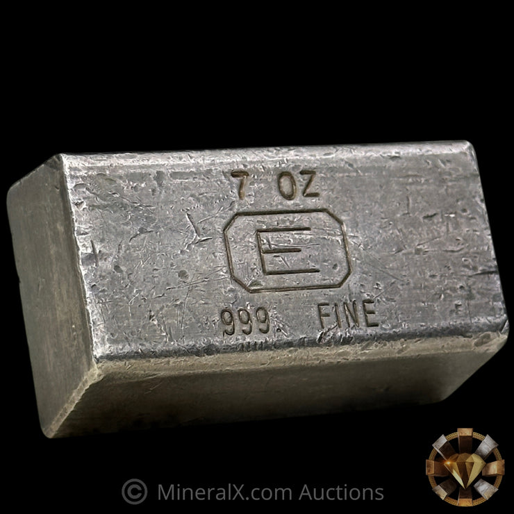 7oz Engelhard E Logo Industrial Extruded Vintage Silver Bar