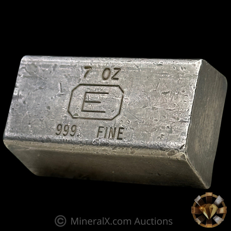 7oz Engelhard E Logo Industrial Extruded Vintage Silver Bar