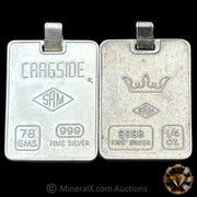 x2 1/4oz SRM Cragside Vintage Silver Pendant Bar Lot