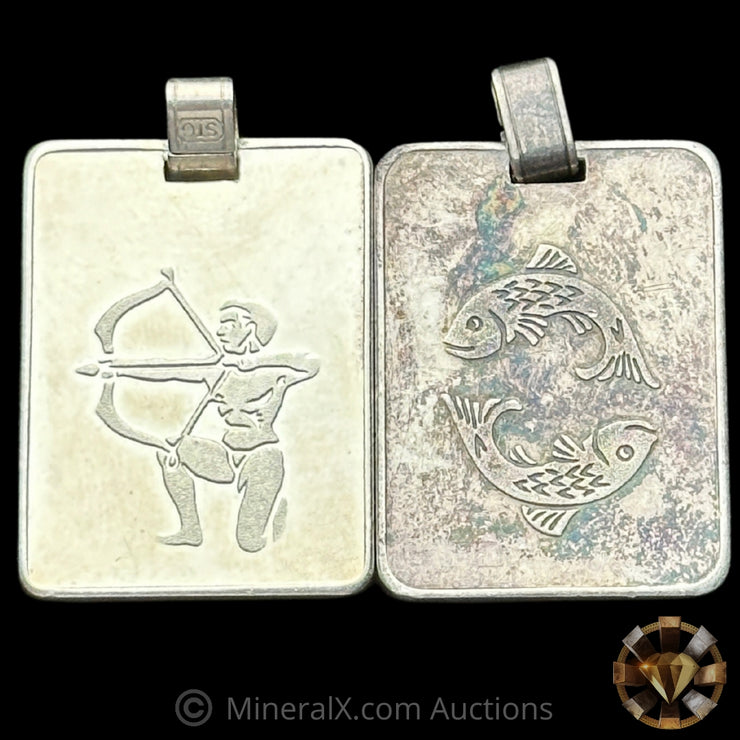 x2 1/4oz SRM Cragside Vintage Silver Pendant Bar Lot