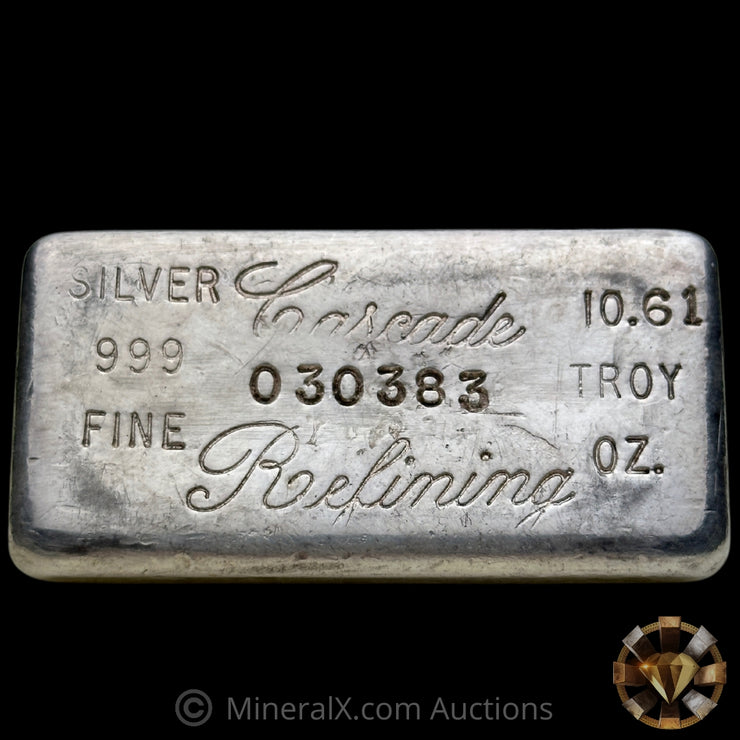 10.61oz Cascade Refining Vintage Silver Bar
