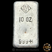 10oz JM Johnson Matthey Small Logo Vintage Silver Bar