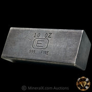 10oz Engelhard Rare Center Stamp E Logo "PIM" Variety Industrial Extruded Vintage Silver Bar With Extremely Low 2 Digit Serial