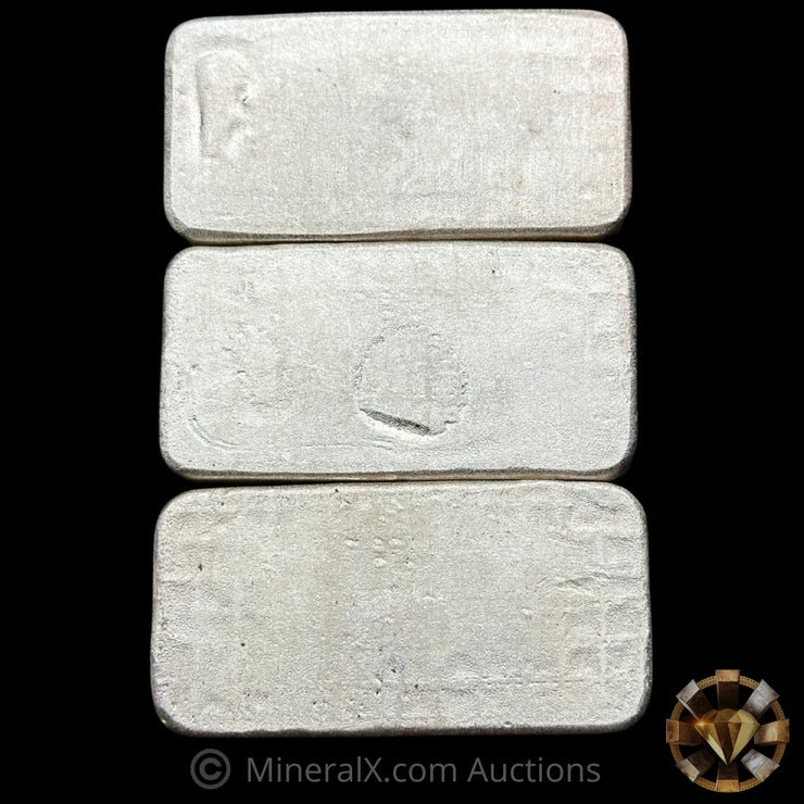x3 10oz Silvertowne Vintage Silver Bar Lot With Sequential Serials