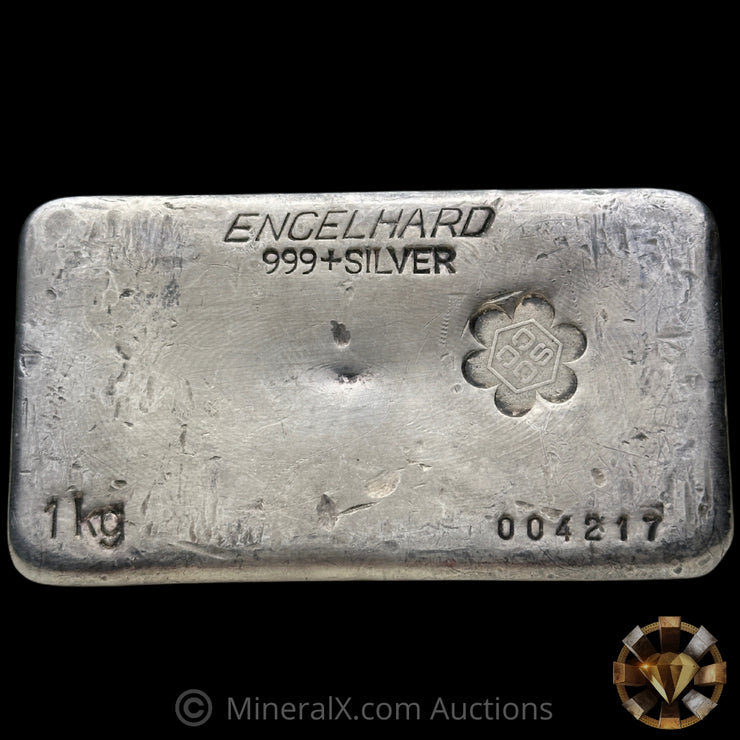 Kilo Engelhard Australia Vintage Silver Bar With SCCC Counterstamp