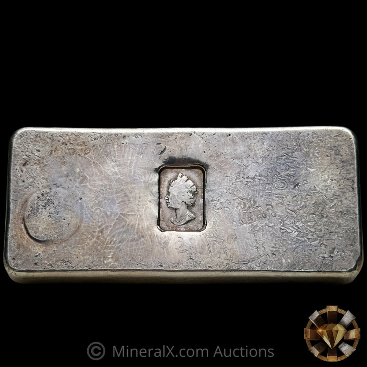 Kilo Johnson Matthey JM London Rare Queen Elizabeth Jubilee Reverse Counterstamp Vintage Silver Bar