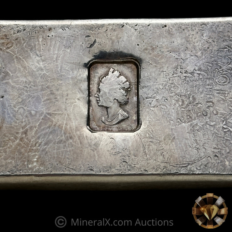 Kilo Johnson Matthey JM London Rare Queen Elizabeth Jubilee Reverse Counterstamp Vintage Silver Bar