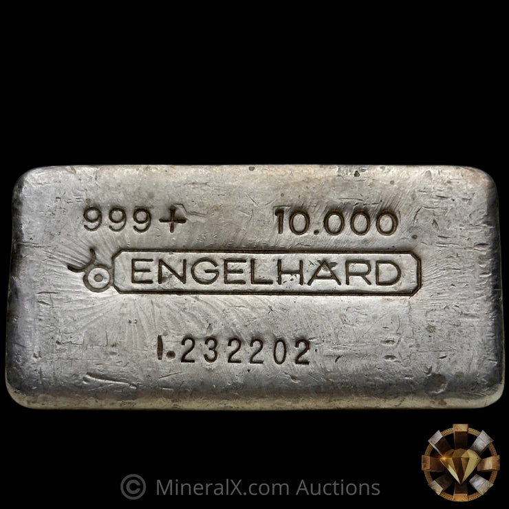 10oz Engelhard 1. Prefix Bull Logo Vintage Silver Bar