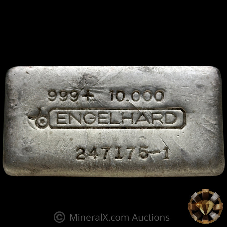 10oz Engelhard Bull Logo -1 Suffix Vintage Silver Bar