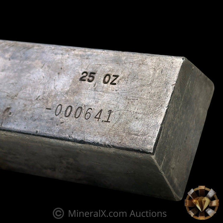 25oz Engelhard E Logo Industrial Extruded Vintage Silver Bar