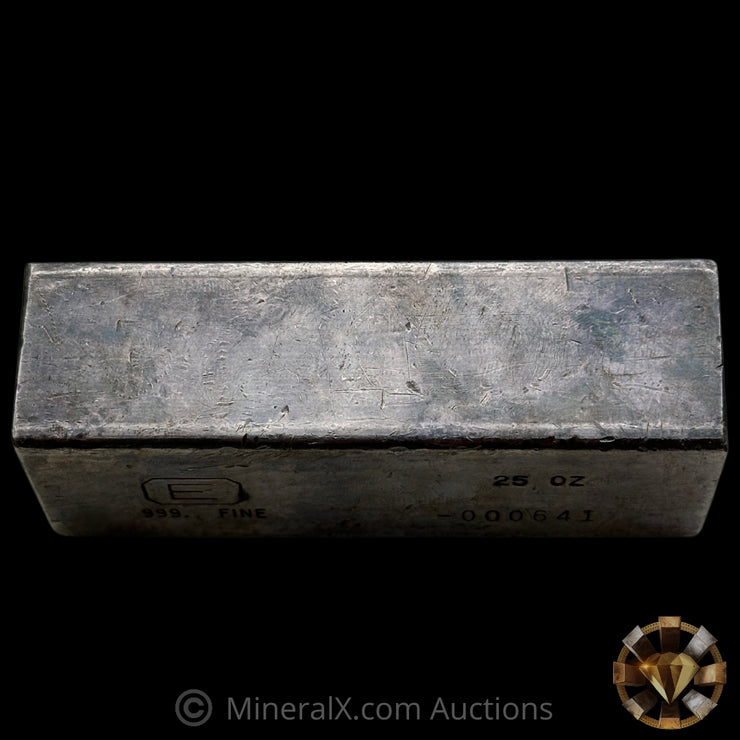 25oz Engelhard E Logo Industrial Extruded Vintage Silver Bar
