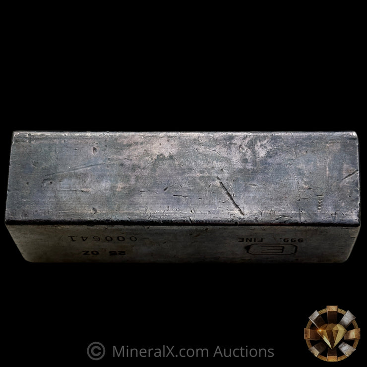 25oz Engelhard E Logo Industrial Extruded Vintage Silver Bar