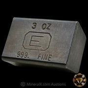 3oz Engelhard E Logo Industrial Extruded Vintage Silver Bar