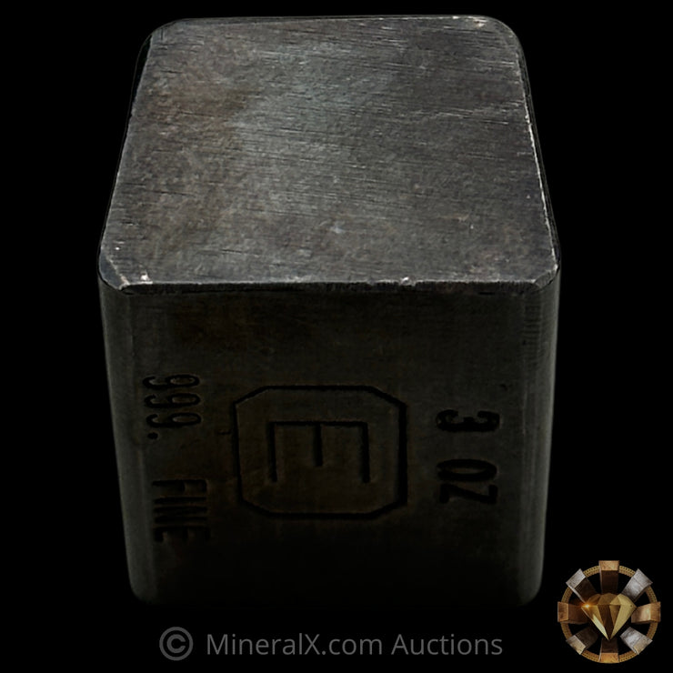 3oz Engelhard E Logo Industrial Extruded Vintage Silver Bar