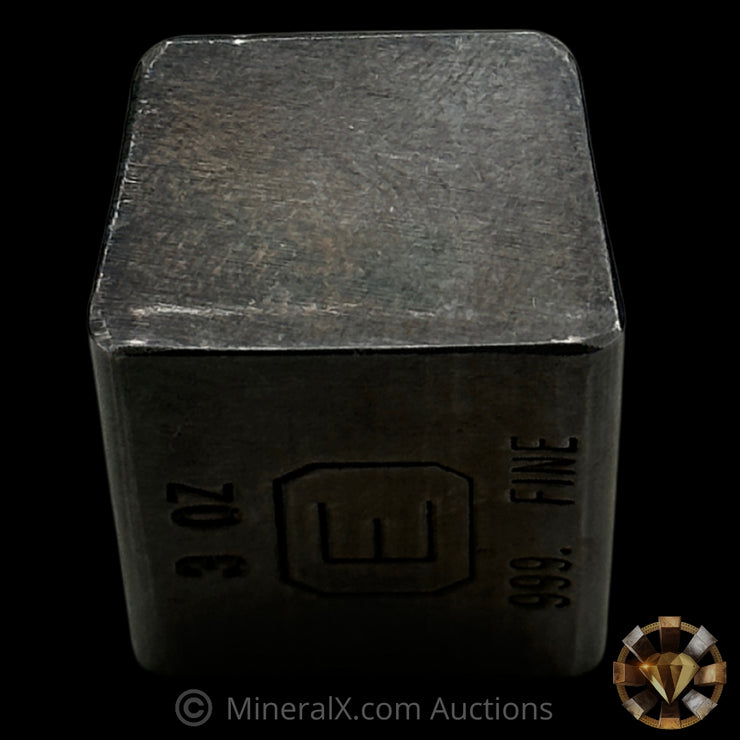3oz Engelhard E Logo Industrial Extruded Vintage Silver Bar