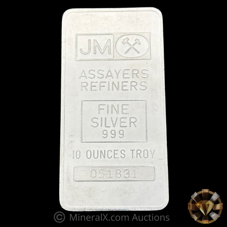 10oz JM Johnson Matthey Blank Back Vintage Silver Bar