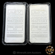 x2 10oz JM Johnson Matthey Vintage Silver Bar Lot In Original Seals