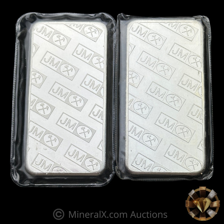 x2 10oz JM Johnson Matthey Vintage Silver Bar Lot In Original Seals