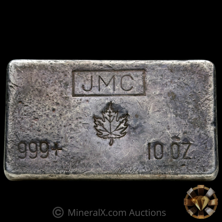 10oz JMC Johnson Matthey Maple Leaf Vintage Silver Bar