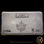 5oz JMC Johnson Matthey Maple Leaf Vintage Silver Bar