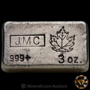 3oz JMC Johnson Matthey Maple Leaf Vintage Silver Bar
