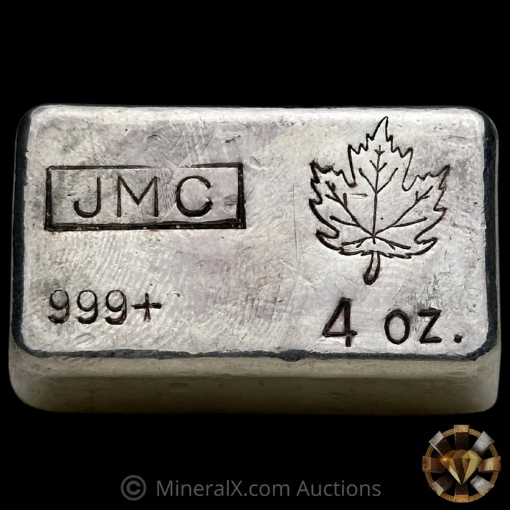 4oz JMC Johnson Matthey Maple Leaf Vintage Silver Bar