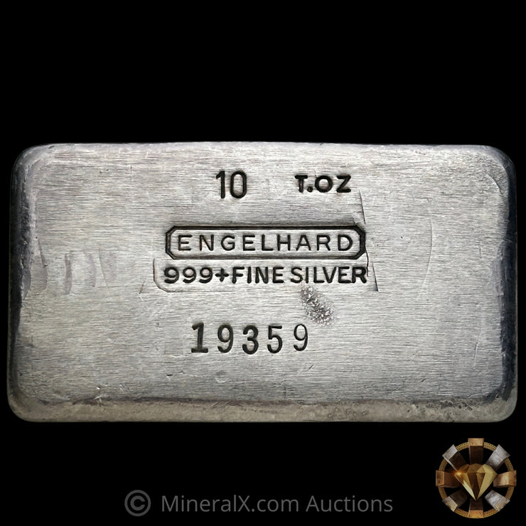 10oz Engelhard 5th Series Vintage Silver Bar With Unique Reverse Impression