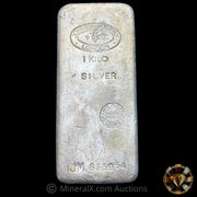 Kilo Johnson Matthey JM London Rare Sharps & Pixley Bullion Brokers Counterstamp Vintage Silver Bar