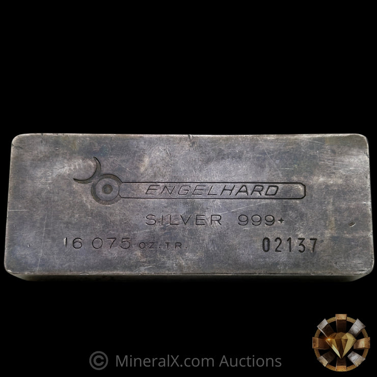 16.075oz (1/2Kilo) Engelhard 0 leading 5 Digit Variety Bull Logo Extruded Vintage Silver Bar