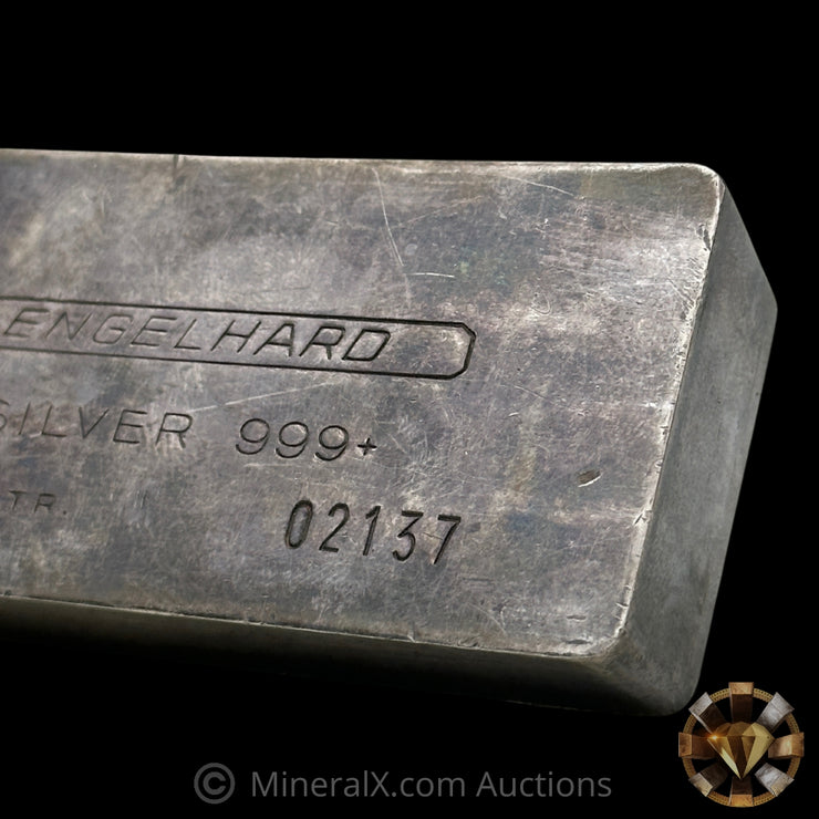 16.075oz (1/2Kilo) Engelhard 0 leading 5 Digit Variety Bull Logo Extruded Vintage Silver Bar