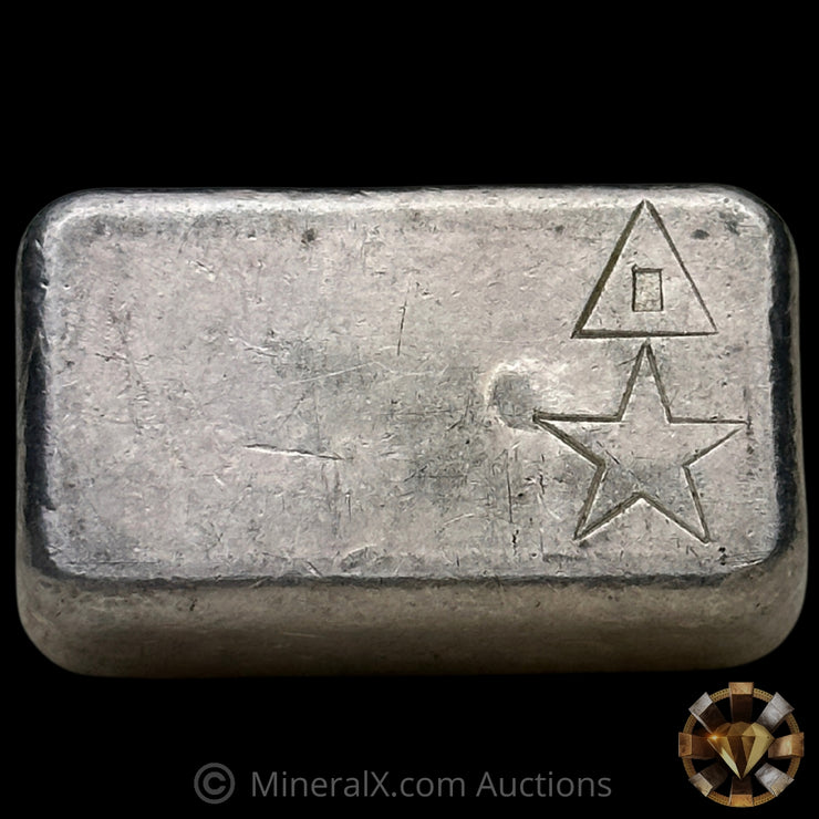 3oz W H Foster Vintage Silver Bar With Deak Triangle Counterstamp