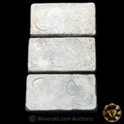 x3 10oz Engelhard 0-Leading 3rd Series Vintage Silver Bar Lot With Sequential Serials