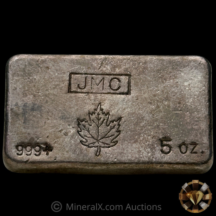5oz JMC Johnson Matthey Maple Leaf Vintage Silver Bar