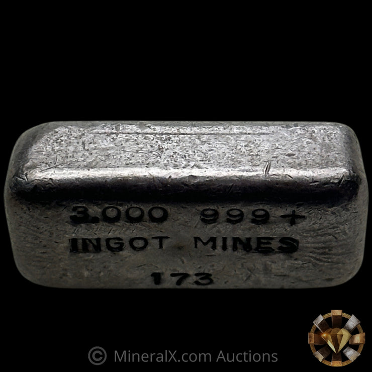 3oz Ingot Mines Engelhard Vintage Silver Bar