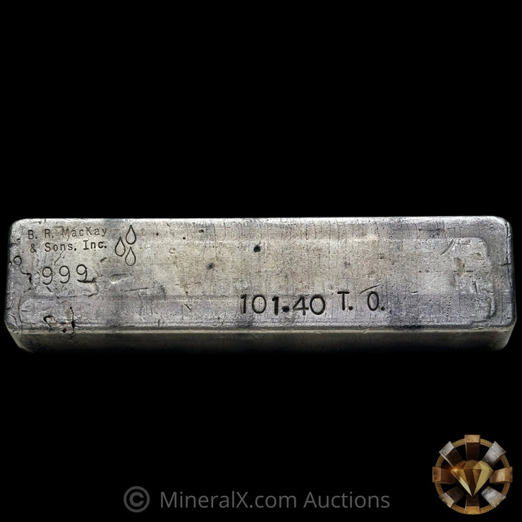 101.40oz B R MacKay & Sons Vintage Silver Bar