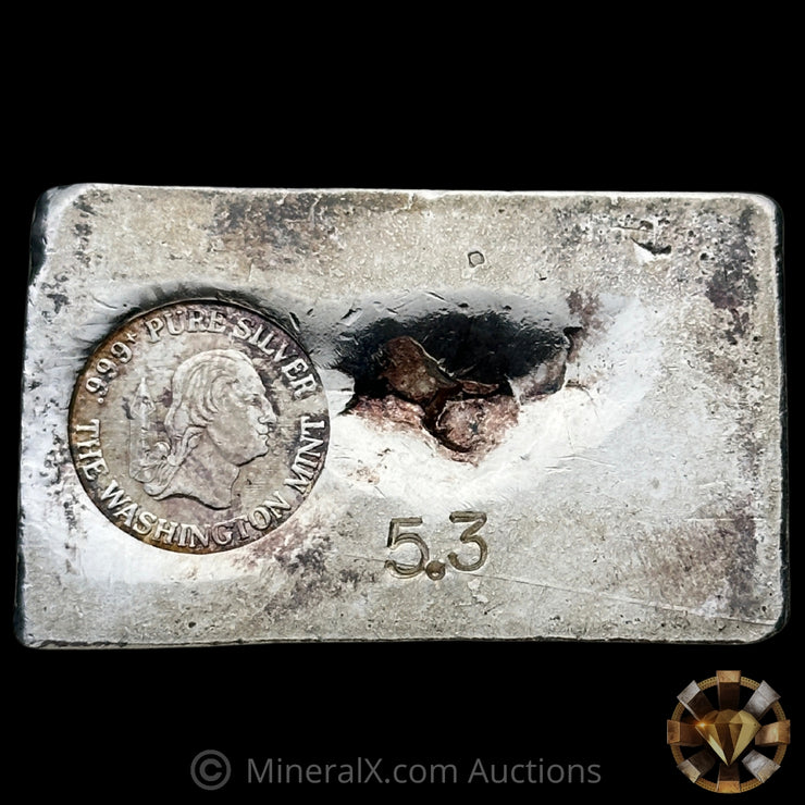 5.3oz The Washington Mint Odd Weight Vintage Silver Bar