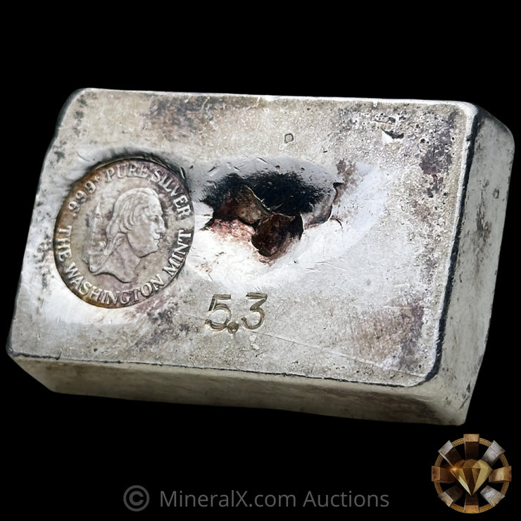 5.3oz The Washington Mint Odd Weight Vintage Silver Bar