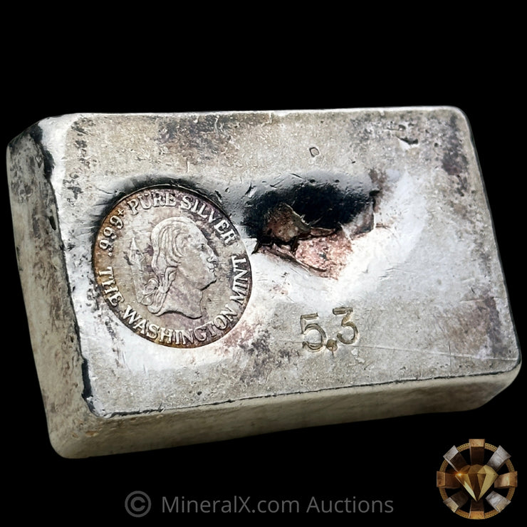 5.3oz The Washington Mint Odd Weight Vintage Silver Bar
