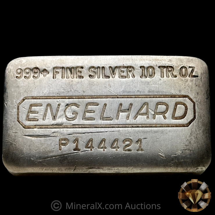 10oz Engelhard P Loaf Vintage Silver Bar With Reverse Punch Through Error