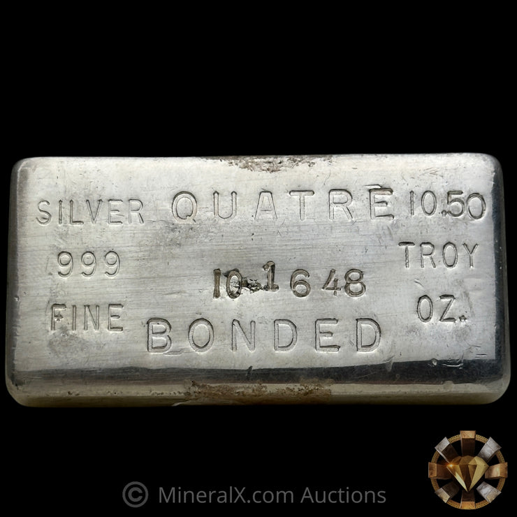 10.50oz Quatre Bonded Vintage Silver Bar