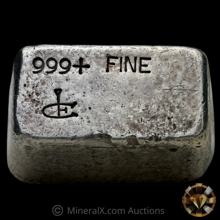 5oz Comstock Mold No Weight Stamp Vintage Silver Bar With LC Counterstamp