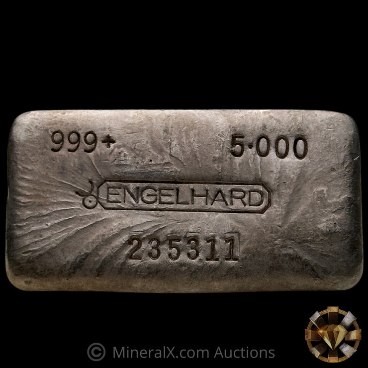 5oz Engelhard Bull Logo Vintage Silver Bar