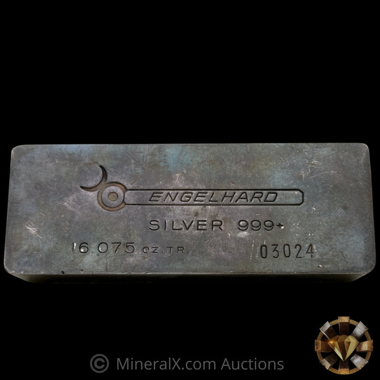 16.075oz (1/2Kilo) Engelhard 0 leading 5 Digit Variety Bull Logo Extruded Vintage Silver Bar