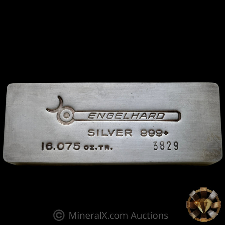 16.075oz (1/2Kilo) Engelhard 4 Digit Variety Bull Logo Extruded Vintage Silver Bar With Box