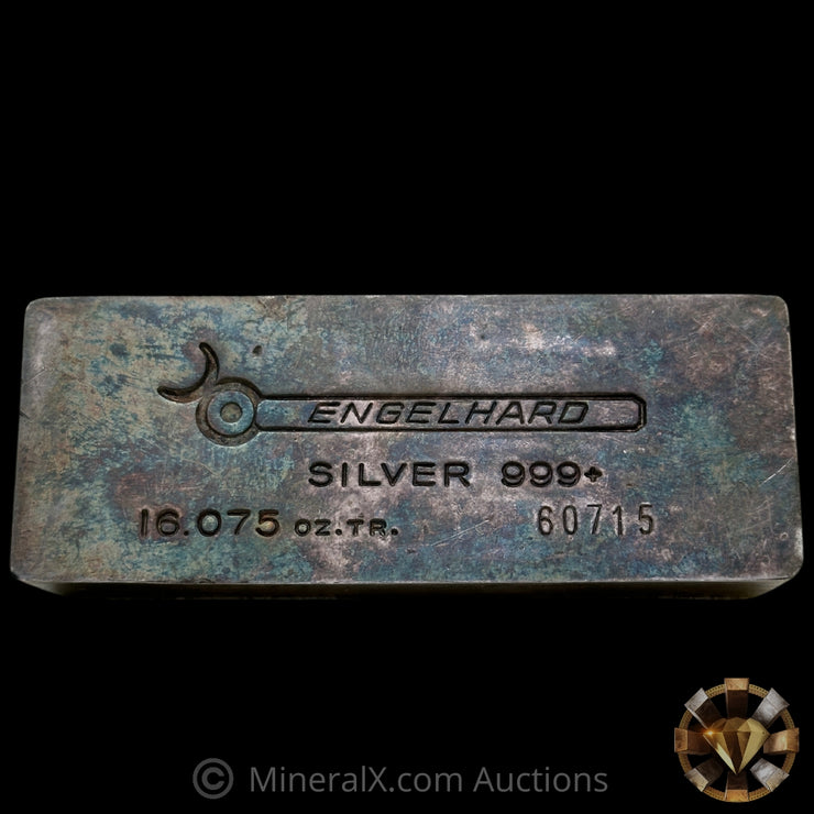 16.075oz (1/2Kilo) Engelhard 5 Digit Variety Bull Logo Extruded Vintage Silver Bar