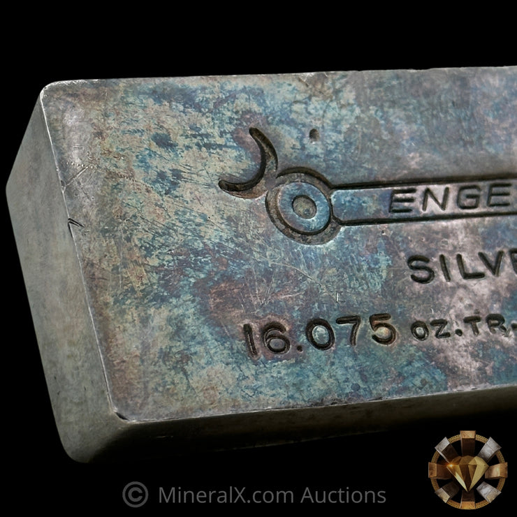 16.075oz (1/2Kilo) Engelhard 5 Digit Variety Bull Logo Extruded Vintage Silver Bar