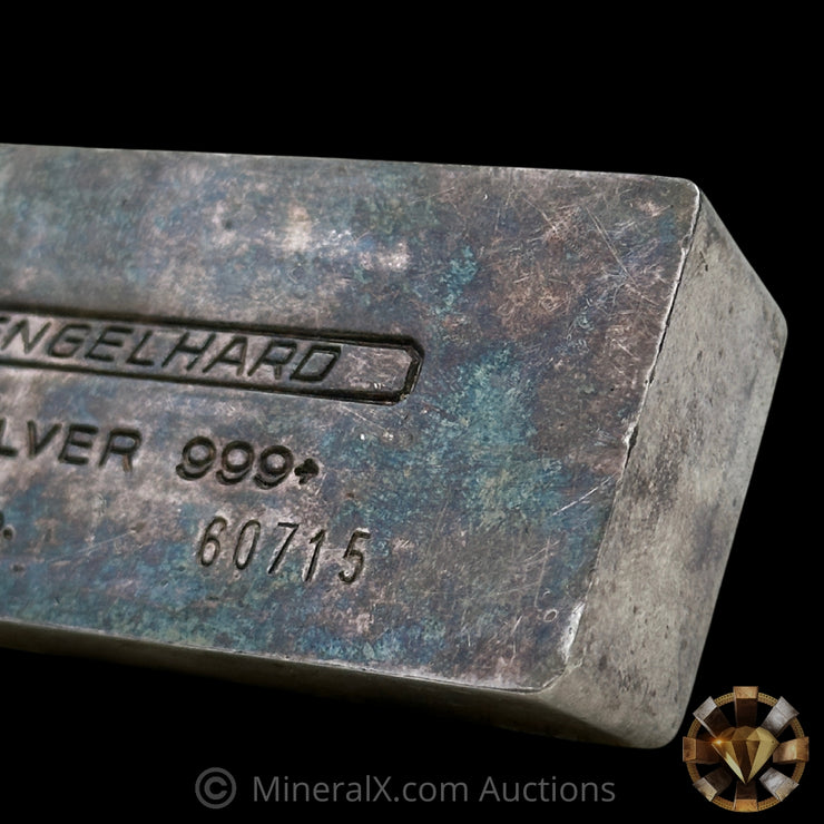 16.075oz (1/2Kilo) Engelhard 5 Digit Variety Bull Logo Extruded Vintage Silver Bar