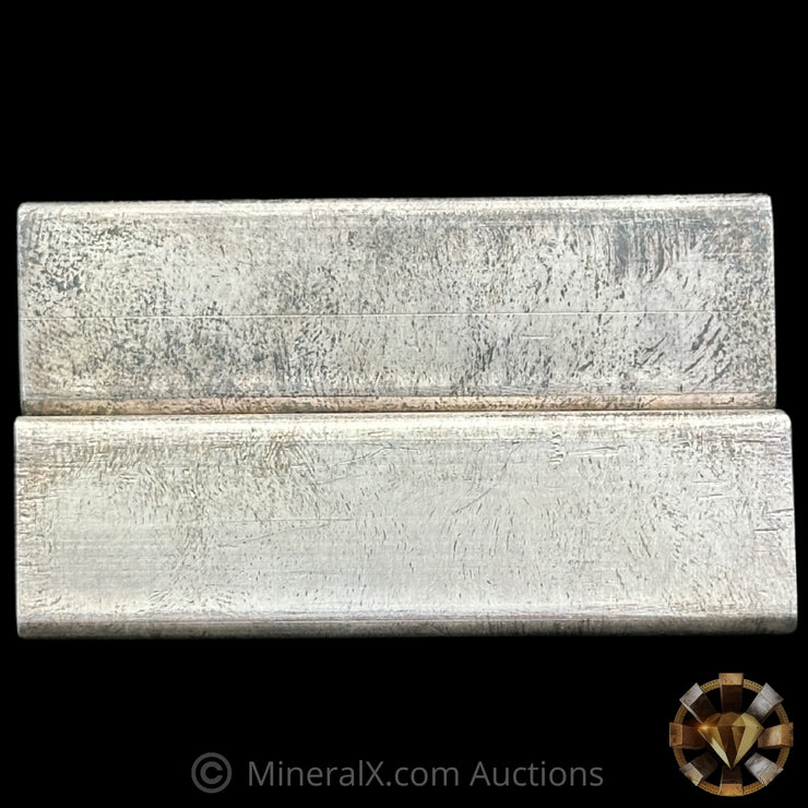 x2 10oz Engelhard E Logo Industrial Extruded Vintage Silver Bar Lot With Low Sequential Serials